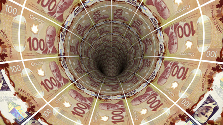 Background from  canadian dollar banknotes in perspective view ? 3D illustrationの写真素材
