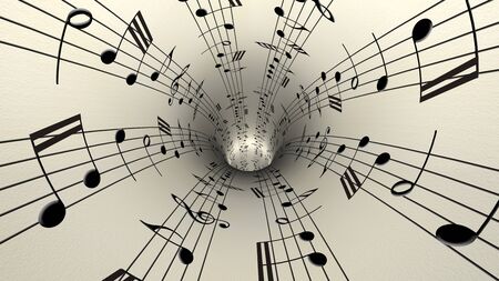 Musical notes on old vintage paperの写真素材