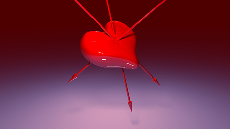 Love background with heart and arrowsの写真素材