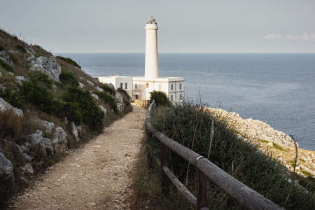 Path to the lighthouse - Faro di Punta Palascia, Otrante, Province of Lecce, Italyの写真素材