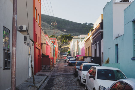 Street in Bo Kaap district of Cape Town, South Africaのeditorial素材