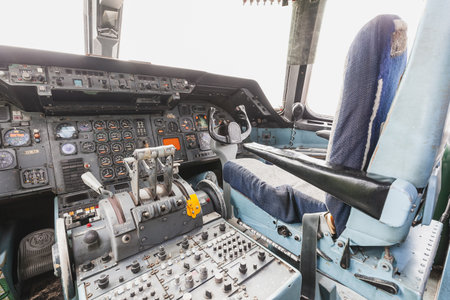 Detail of the front landing gear of a decommissioned l-1011 TriStar in Cotonou, Benin