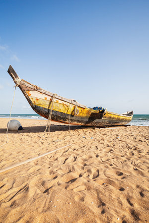 Traditional fishing boat - Route des Peches, Cotonou, Benin