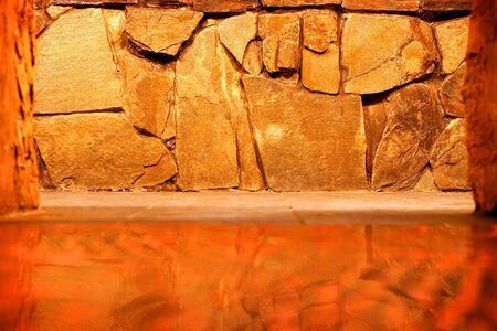 Stone wall, flat stacked background and texture