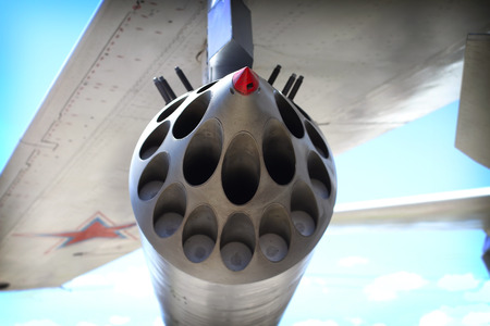 View of the Russian fighter combat aircraftの写真素材