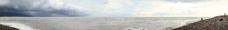 Beach on the Black Sea coast in Sochi. Russia