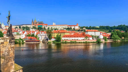 Saint Vitus cathedral with part of the palace complex Hradcany Prague. Czech Republicのeditorial素材