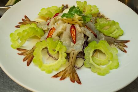 shrimp fresh spicy saladの写真素材