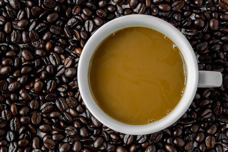 Coffee cup and coffee  beansの写真素材