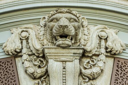 Lion head model is art  ,Carve for cementのeditorial素材