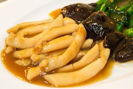 Sea asparagus is decorated for cook food in restaurantの写真素材