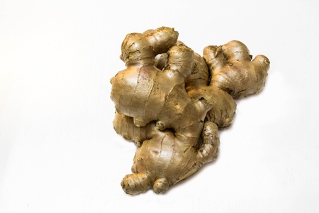 Ginger root it is herb and ingredient for cook or medicine,Isolated on white backgroundの写真素材