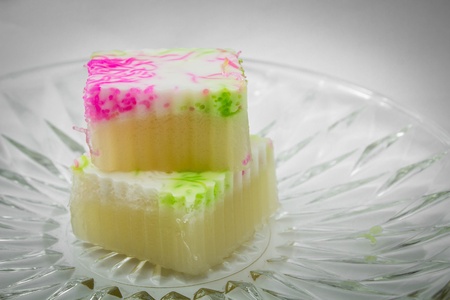 Jelly Thai sweet is dessert in glass dishの写真素材
