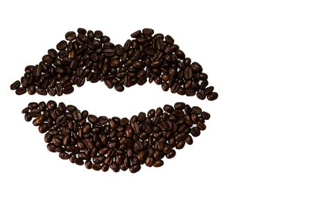Coffee beans is symbol ,Isolated on white backgroundの写真素材
