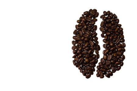 Coffee beans is symbol ,Isolated on white backgroundの写真素材