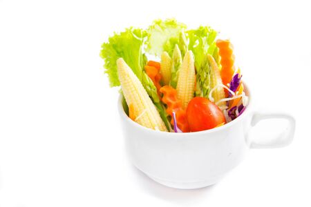 Mix vegetable in cupの写真素材