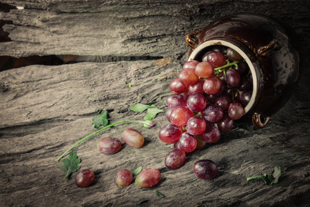 Still life with grapes fruitの写真素材