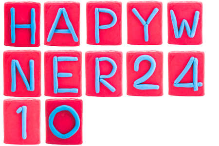Letters Alphabet is clay for "HAPPY NEW YEAR 2014"の写真素材
