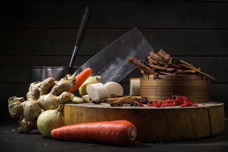 Herb and vegetable of still lifeの写真素材