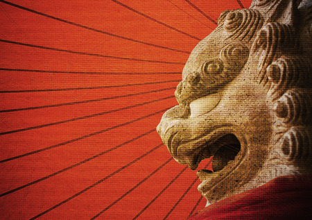 Lion mable on texture  background,vintage retroの写真素材