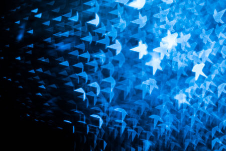 Abstract blue bokeh defocused backgroundの写真素材