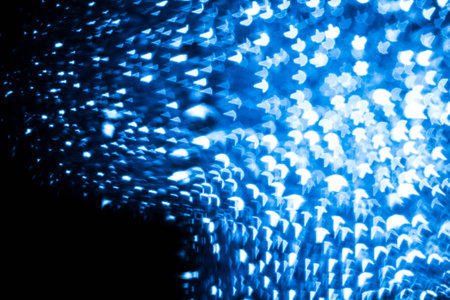 Abstract blue bokeh defocused backgroundの写真素材