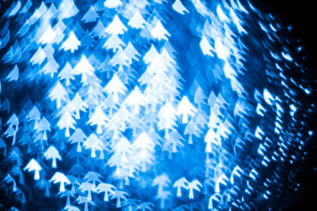 Abstract blue bokeh defocused backgroundの写真素材