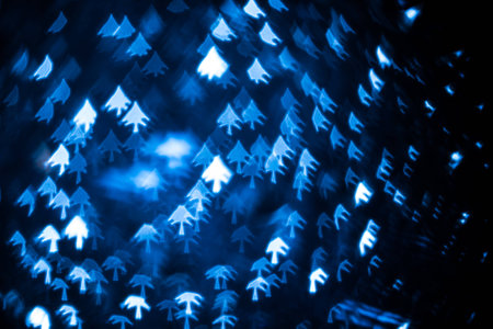 Abstract blue bokeh defocused backgroundの写真素材