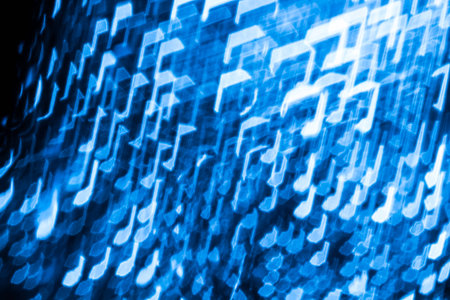 Abstract blue bokeh defocused backgroundの写真素材