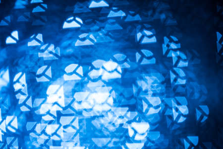 Abstract blue bokeh defocused backgroundの写真素材