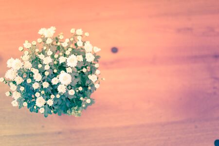 Still life with flowers on tableの写真素材