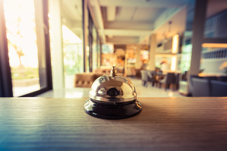 Restaurant service bell vintage with bokehの写真素材