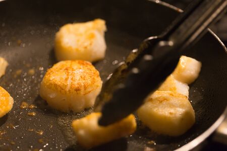 Scallop meat grilled close-upの写真素材