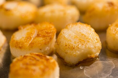 Scallop meat grilled close-upの写真素材