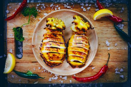 Grilled Squid with Saltの写真素材