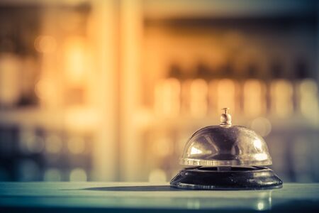 Restaurant bell vintage with bokehの写真素材