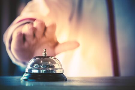 Restaurant bell vintage with movement handの写真素材