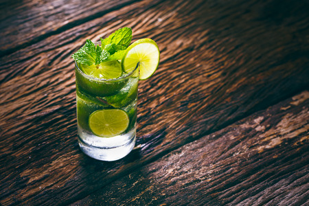 Mojito on woodenの写真素材