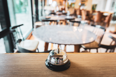 Restaurant bell vintage with restaurant  backgroundの写真素材