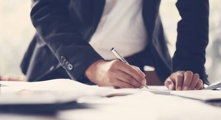 Businessman approved project in officeの写真素材