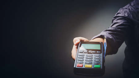 Credit card machine for payment. Business conceptの写真素材