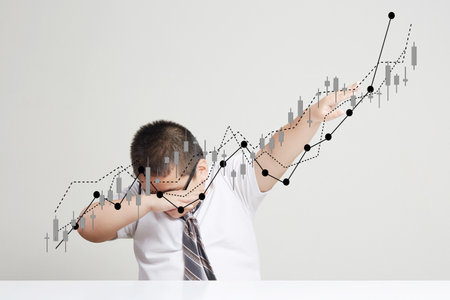 Future and investment in education of the new generation, Graph growingの写真素材