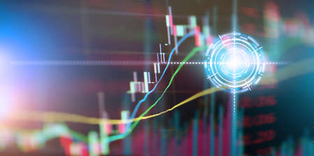 Stock market or forex trading graph in graphic concept, Abstract finance background