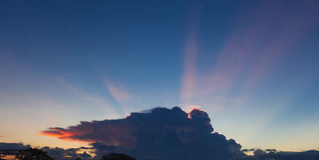 Dark clouds of sunsetの写真素材