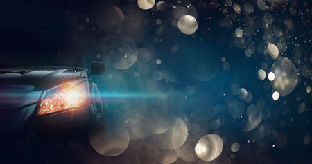 Front of a sports car with your spaceの写真素材