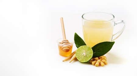 Kaempferia blended with honey and lemon juice for health , Herbal drink to prevent COVID - 19の写真素材