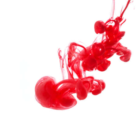 Abstract color mix , drop of Ink color mix paint falling on water Colorful ink in waterの写真素材