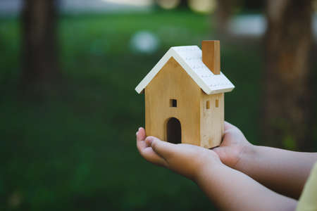 House on hand, All concept for house. Buy a house. House for sale and  rental with repairの写真素材