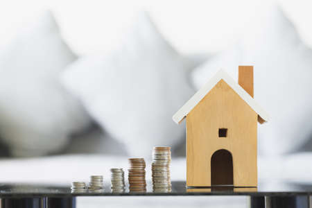 Concept to save money to buy a house and decorate the house. Repair the house.の写真素材