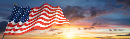 US American flag. For USA Memorial day, Veteran's day, Labor day, or 4th of July celebration.の写真素材
